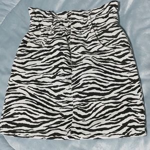 Zebra denim skirt